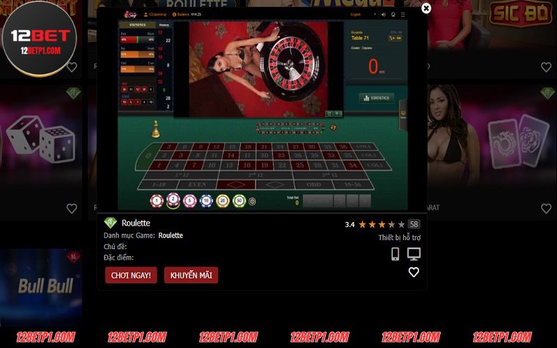 Roulette luôn là trò chơi được đánh giá cao tại nhà cái